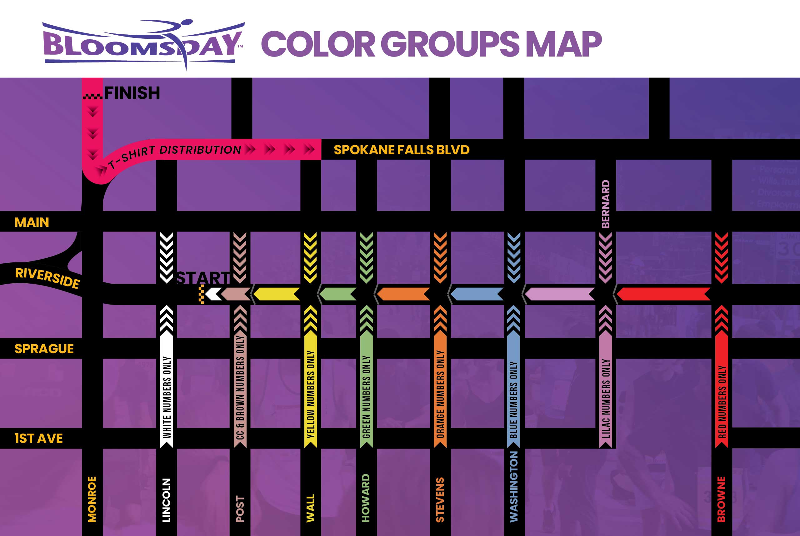 Bloomsday 2024 Color Group Map
